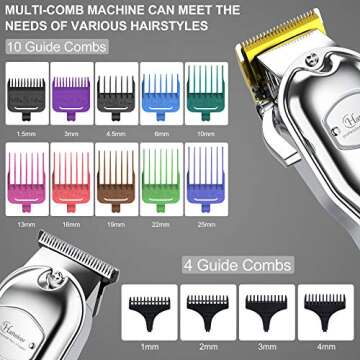 Hatteker Hair Clipper for Men IPX7 Waterproof Cordless Barber Clipper for Hair Cutting Kit with T-Blade Trimmer Beard Trimmer Kids Clipper Professional USB Rechargeable