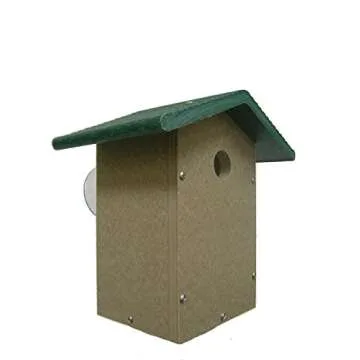Birds Choice SNWREN Recycled Wren House, Bird House, Taupe w/ Green Roof