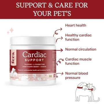 Fera Pets Cardiac Supplement for Dogs & Cats – 60 Capsules​ – Vet Created -Cardiovascular Func...