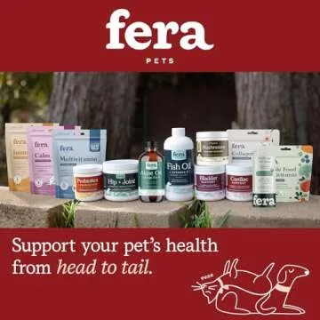 Fera Pets Cardiac Supplement for Dogs & Cats – 60 Capsules​ – Vet Created -Cardiovascular Function & Strength-Taurine, CoQ10, Organic Hawthorne Berry