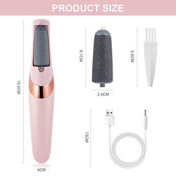 AOOWU USB Rechargeable Electric Foot File for Smooth Feet