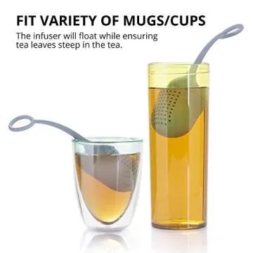 2 Pcs Food Grade Silicone Tea Infuser, Long Handle Tea Steeper, Loose Leaf Tea Filter Tea Strainer