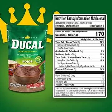 Ducal Refried Red Beans Pouch 8 oz - Quick Vegetarian Delight
