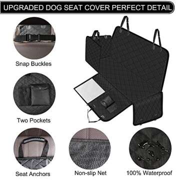 Femuar Dog Car Seat Cover - Waterproof, Nonslip