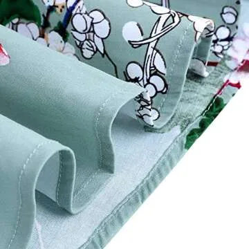 OWIN Women's Vintage 1950's Floral Spring Garden Rockabilly Swing Prom Party Cocktail Dress White Cherry