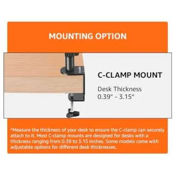 Amazon Basics Single Computer Monitor Stand with Tilt and Rotation, Height Adjustable VESA Desk Arm Mount, Steel, 30 inches, Black