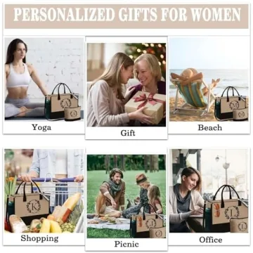 Custom Monogram Jute Tote for Women - Ideal Gift