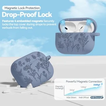 Ekoonpft Floral Silicone Case for AirPods Pro 2 with Cleaner Kit