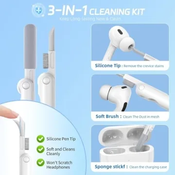 Ekoonpft Floral Silicone Case for AirPods Pro 2 with Cleaner Kit
