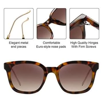 CHAOSELF Polarized Sunglasses for Women Men Classic Square Sunglasses Retro Trendy Shades Sun Glasses UV400 Protection Lens