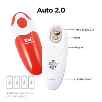 Kitchen Mama Auto 2.0 Electric Can Opener: Refined Blade Opens Almost Any Cans - Automatic, Hands Fr...