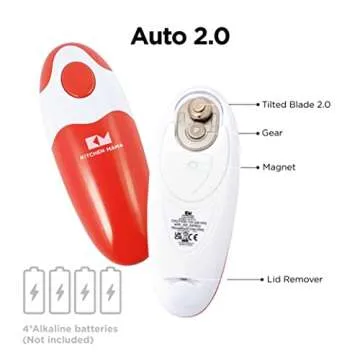Kitchen Mama Auto 2.0 Electric Can Opener: Refined Blade Opens Almost Any Cans - Automatic, Hands Fr...