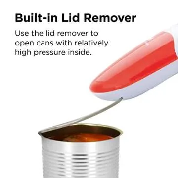 Kitchen Mama Auto 2.0 Electric Can Opener: Refined Blade Opens Almost Any Cans - Automatic, Hands Free, Smooth Edge, Food-Safe, Battery Operated, YES YOU CAN (Red)