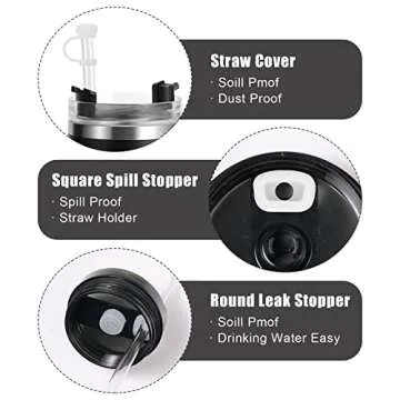 Silicone Spill Proof Stopper Set for Tumbler - 6 pcs with Straw Covers