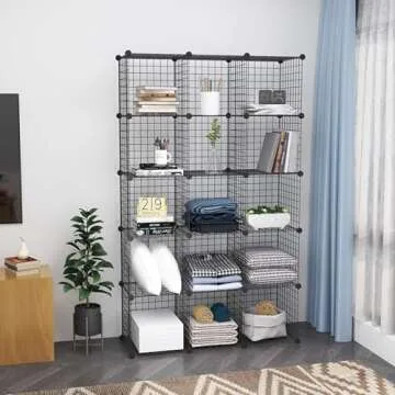 C&AHOME 16 Cubes Modular Wire Cube Organizer