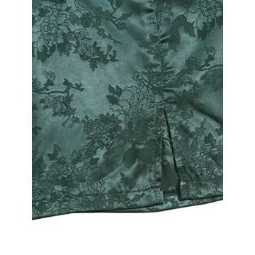 LYANER Women's Elegant Jacquard Side Split Slit Zipper High Waist Mini Short Skirt Dark Green X-Small