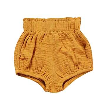 5 Pack Baby Shorts for Boy Girl Cotton Linen Blend Bloomer Cute Striped Dot Bloomers Loose Harem Triangle Pants