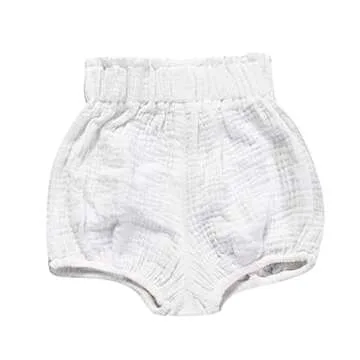 5 Pack Baby Shorts Cute Cotton Linen Bloomers for Kids