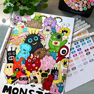 anngrowy 80 Colors Alcohol Based Markers Set for Coloring