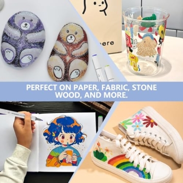 anngrowy 80 Colors Alcohol Based Markers Set for Coloring