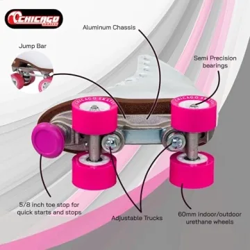 Premium White Quad Roller Skates for Women & Girls