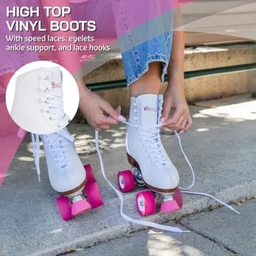 Premium White Quad Roller Skates for Women & Girls