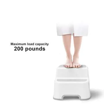 UNCLE WU 2-Step Stool for Kids & Adults – 10” Height, Holds Up to 200 lbs | Non-Slip Safety Handles for Potty Training, Bathroom, Bedside & Kitchen (2-Pack)