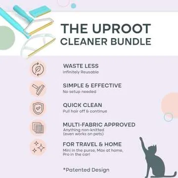 Uproot Clean Fur-Nado Survival Kit - Uproot Cleaner Pro Pet Hair Remover + Mini & Max Variants - Pet Hair Removers and Carpet Scraper - Easy Cat Hair Remover & Dog Hair Remover Bundle!