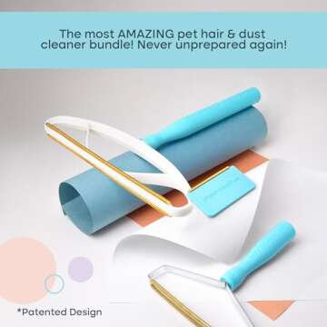 Uproot Clean Fur-Nado Survival Kit - Uproot Cleaner Pro Pet Hair Remover + Mini & Max Variants - Pet Hair Removers and Carpet Scraper - Easy Cat Hair Remover & Dog Hair Remover Bundle!