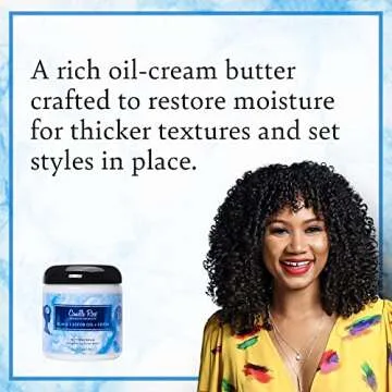 Camille Rose Black Castor Oil & Chebe Buttercream, Strengthening and Styling Butter to Restore Moisture for Thick, Textured Hair, 8 oz