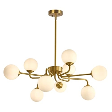 KCO Lighting 9 Light Mid Century Modern Sputnik Chandelier with Adjustable Height