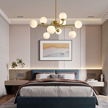 KCO 9 Light Mid Century Modern Chandelier Elegant Design