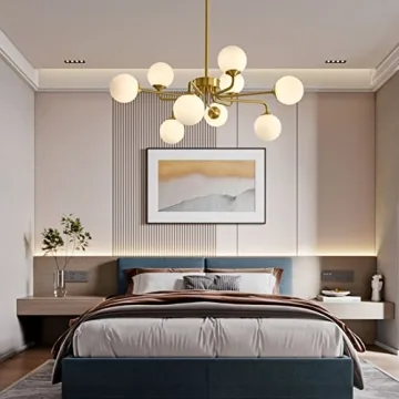 KCO 9 Light Mid Century Modern Chandelier Elegant Design