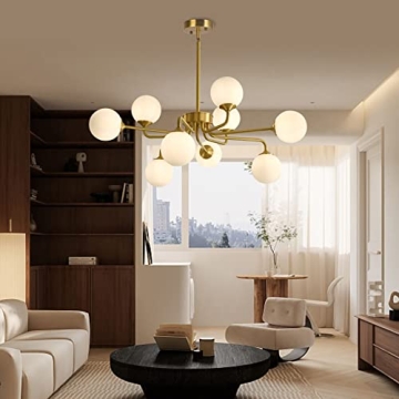 KCO 9 Light Mid Century Modern Chandelier Elegant Design
