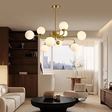 KCO 9 Light Mid Century Modern Chandelier Elegant Design