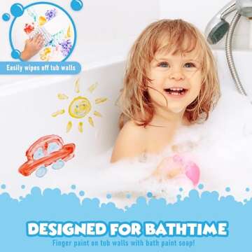 Tub Works® Bath Color Tablets & Bath Paint Kids Bath Set | Nontoxic | Fizzy Bath Color Tablets (150 Count), Bathtub Finger Paint Soap (6 Pack) & Bath Paint Sticks™ (12 Pack) | Fun Toddler Bath Toys
