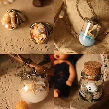 Yexpress 186 pcs Mini Tiny Sea Shells Mixed Ocean Beach Seashells, Natural Starfish for Home Decorations, Beach Theme Party, Candle Making, Wedding Decor, DIY Crafts, Fish Tank and Vase Filler