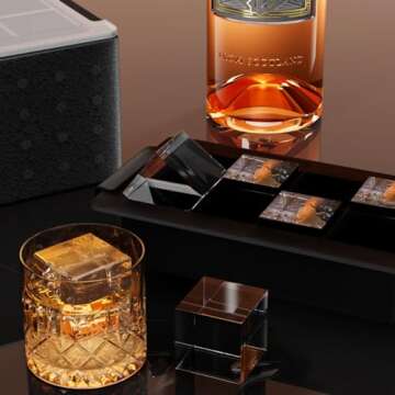Clear Ice Cube Tray for Whiskey: FDDBI 2Inch Clear Ice Cube Maker - Silicone Large Ice Cube Tray - S...