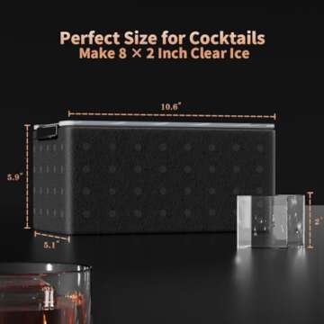 Clear Ice Cube Tray for Whiskey: FDDBI 2Inch Clear Ice Cube Maker - Silicone Large Ice Cube Tray - Square Ice Tray for Bourbon Old Fashioned Whisky