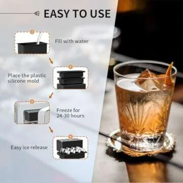 2-Inch Clear Ice Cube Maker for Whiskey Enthusiasts