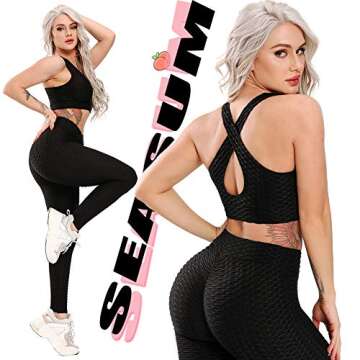 SEASUM Women's High Waist Yoga Pants Tummy Control Slimming Booty Leggings Workout Running Butt Lift...