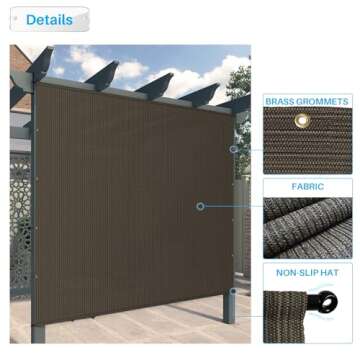Patio Paradise 8' x 16' Pergola Canopy Replacement Cover Shade Cloth with Grommets Weighted Rods Out...