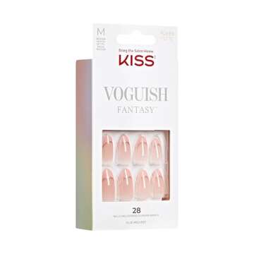 KISS, Press-On Nails, Nail glue included, 'clatant', Medium Size, Almond Shape, Includes 28 Nails, 2...