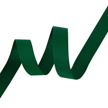 VATIN 1/2" Grosgrain Ribbon, 50-Yard,25 Yards Each Roll Perfect for Wedding Decor, Wreath, Baby Shower,Gift Package Wrapping and Other Projects Forest Green