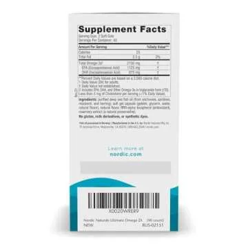 Nordic Naturals Ultimate Omega 2X Lemon Flavor - 90 Soft Gels - 2150 mg Omega-3 Fish Oil, Promotes H...