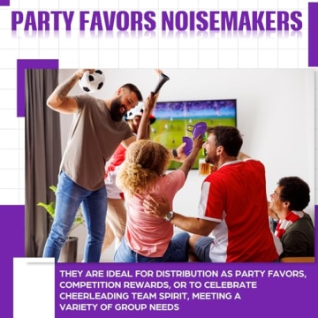 6 Purple Metal Cowbells for Events and Parties - Fun Noisemakers
