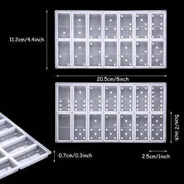 3 Sets of Domino Resin Molds for DIY Crafting with 28 Cavities