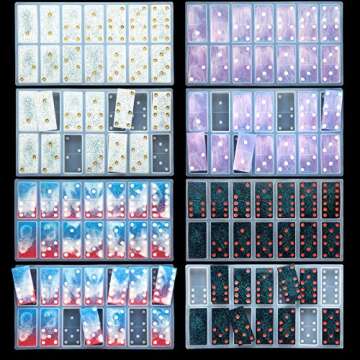 3 Sets of Flexible Domino Resin Molds for DIY Crafting