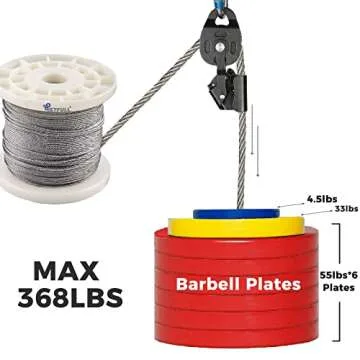 IETFULL 1/16 Wire Rope, 1/16 in. x328 ft. Aircraft Cable, 304 Stainless Steel Cable, 7x7 368 lbs Breaking Strength Steel Wire with 50pcs Thimbles and 50pcs Crimping Sleeves, Clothesline Trellis Wires