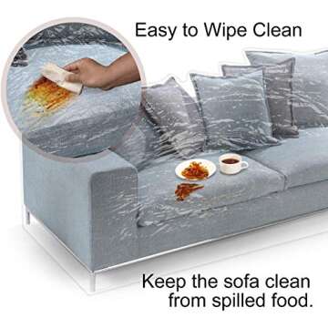 KEBE Clear Thicker Couch Cover for Pets, Heavy Duty Waterproof Plastic Shield Cat Scratch Sofa Cover for Protection Against Cat Dog Clawing, Sofa Slipover for Storage and Moving